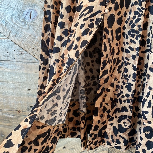 ZIMMERMANN Veneto Leopard Linen Skirt 1 US6 NWOT - Picture 9 of 14